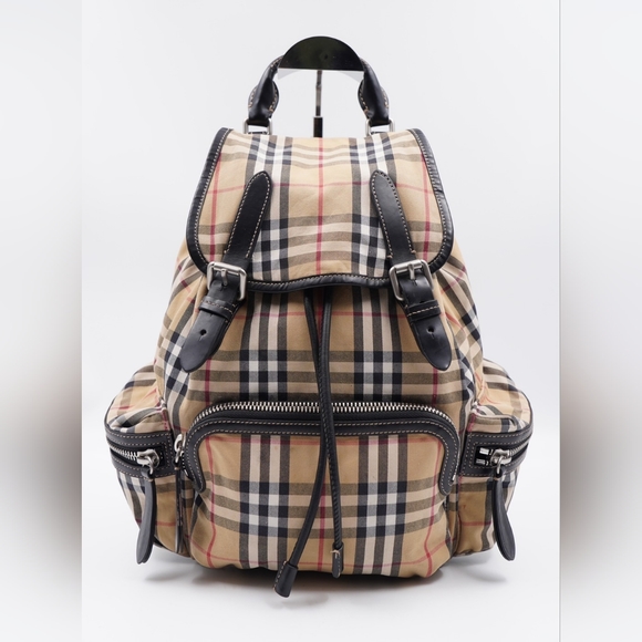 BURBERRY Vintage Check Rucksack Backpack Black - Picture 1 of 16